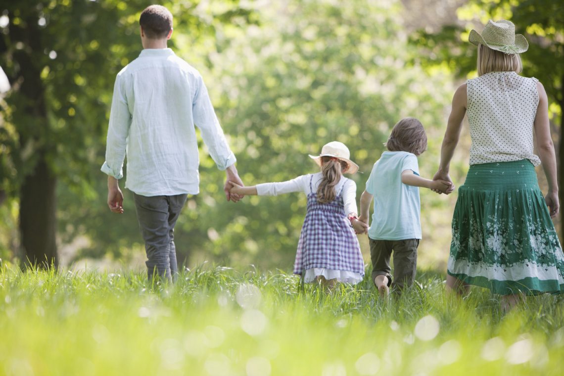 Family-Walking-Kids-Parents