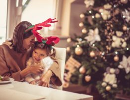 Mom and Daughter Spending Christmas Together