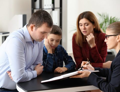 Divorced Parents Meeting with Child Custody Attorney