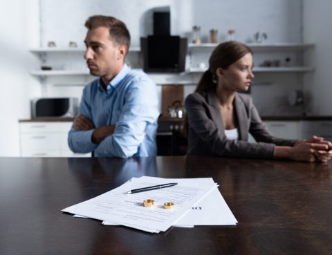 Stressed Couple Going Through Divorce